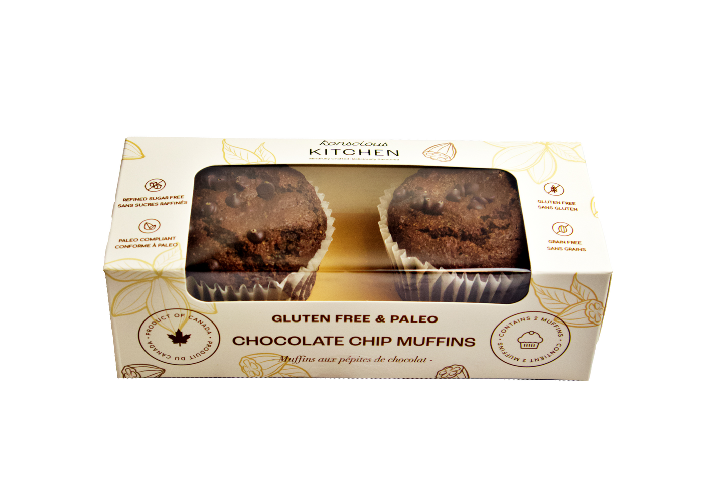 Paleo Chocolate Muffins - Pack of 2 - Case of 6 Muffins (Packaged)