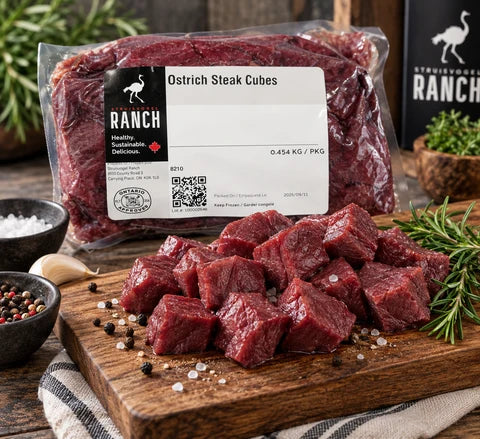 Ostrich steak cubes
