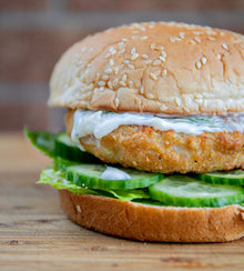Pickerel Burgers (Battered) - 10 x 4-Patty Shelf-Ready Packs