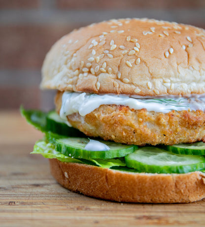Pickerel Burgers (Battered) - 10 x 4-Patty Shelf-Ready Packs