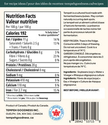 Soy Tempeh (Indonesian style), 400 grams 12 per case