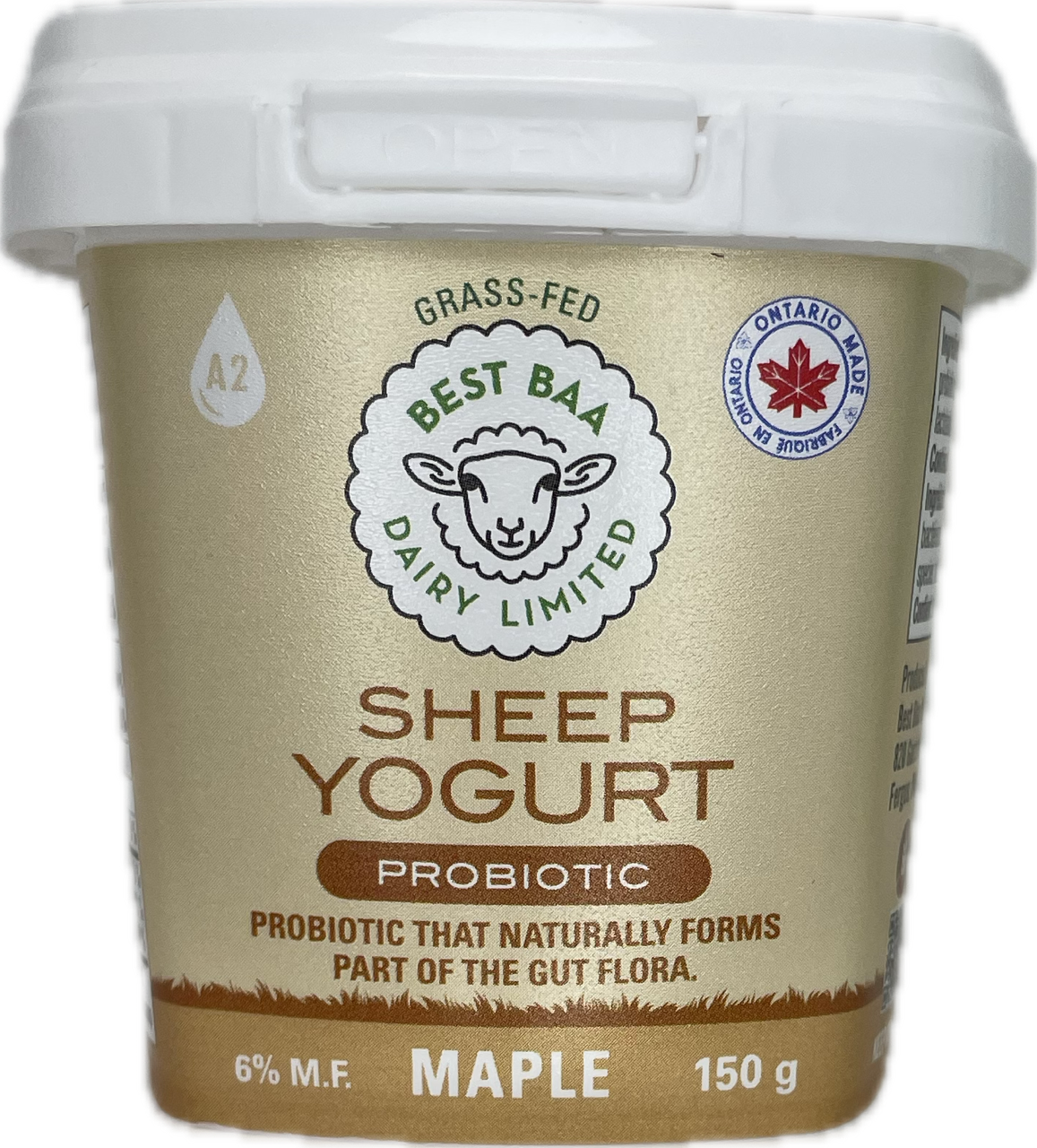150g Maple Sheep Yogurt - RETAIL PACKAGING - SALE 25% OFF reg. $2.15