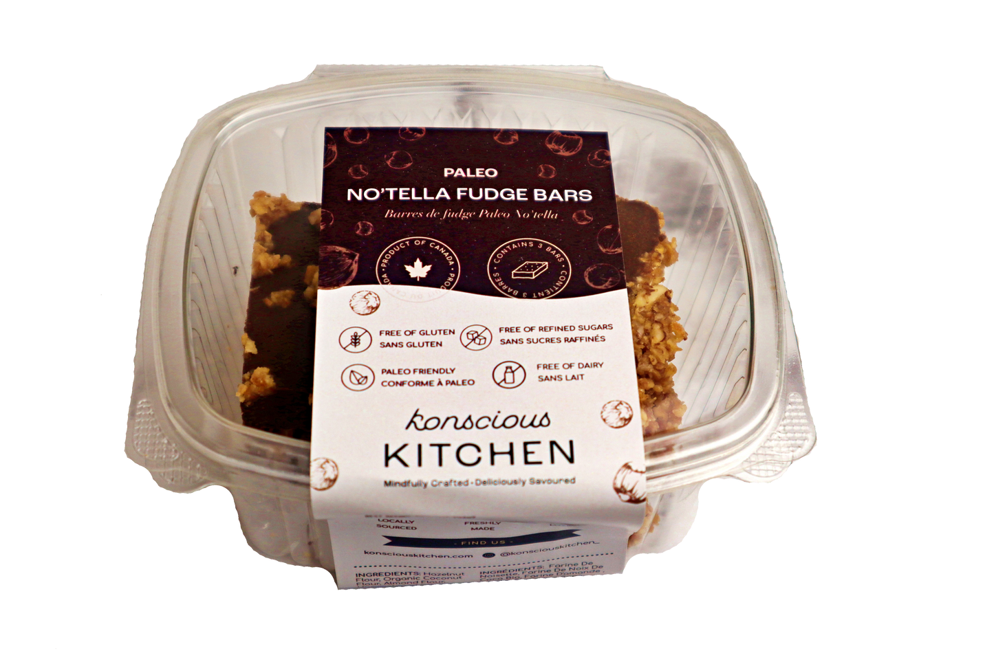 No'tella Fudge Bar - Pack of 3 - Case of 6 units (Packaged)