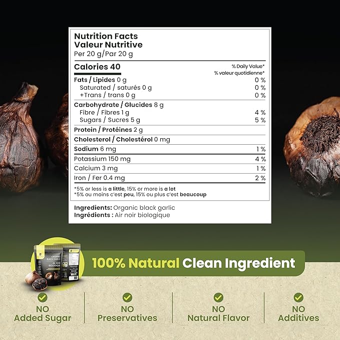 Organic Canadian Black Garlic 40 days aged - Case (6 x 75 g)