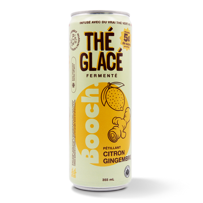Fermented Iced Tea -  Lemon Ginger (12 Cans)