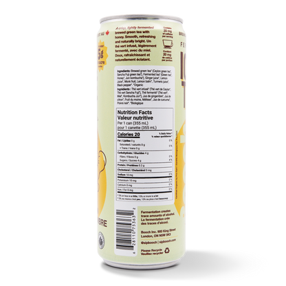 Fermented Iced Tea -  Lemon Ginger (12 Cans)