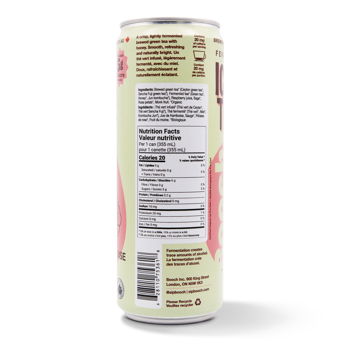 Fermented Iced Tea - Raspberry Rose (12 Cans)