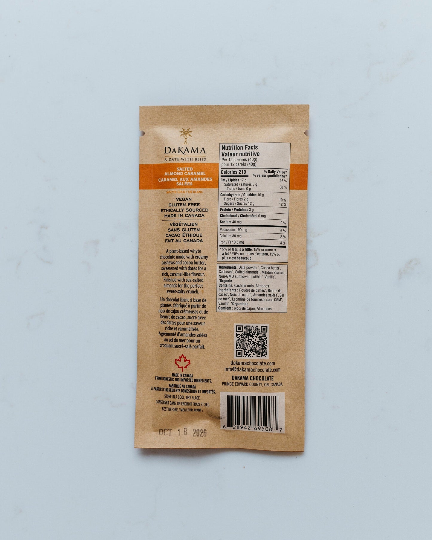 Salted Almond Caramel Whyte Chocolate  -  Case of 12