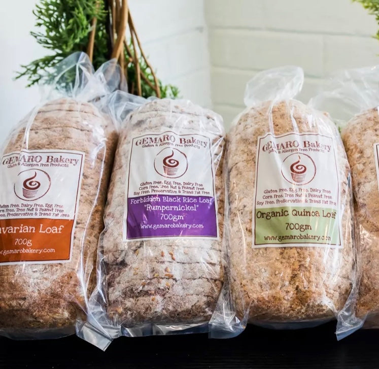 Gluten Free Loaves (Sliced) - Frozen Variety pack 6 per case Baker's Choice