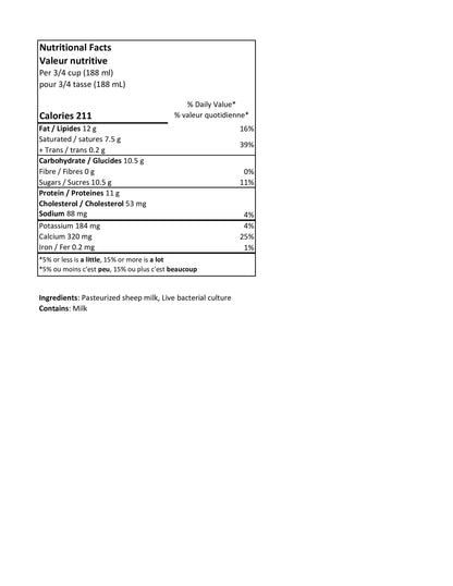 1L Sheep Milk Kefir - RETAIL BOTTLE