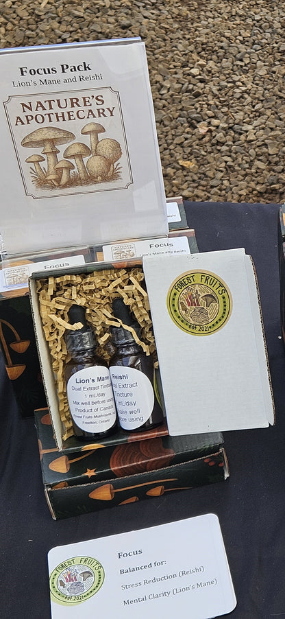 Focus Pack. Lion's Mane and Reishi dual extract tinctures.