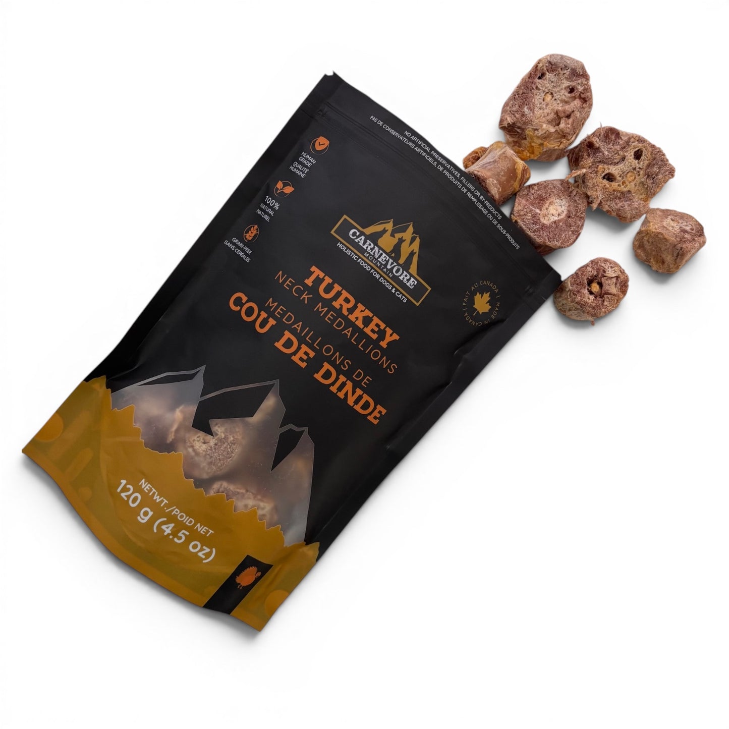 Turkey Neck Dog Treats – Freeze Dried Medallions