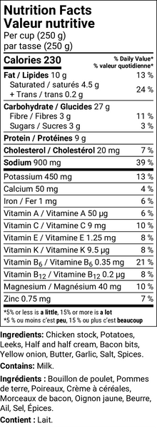 Overloaded Potato Leek Soup - 1.2L Pouch - Case of 6