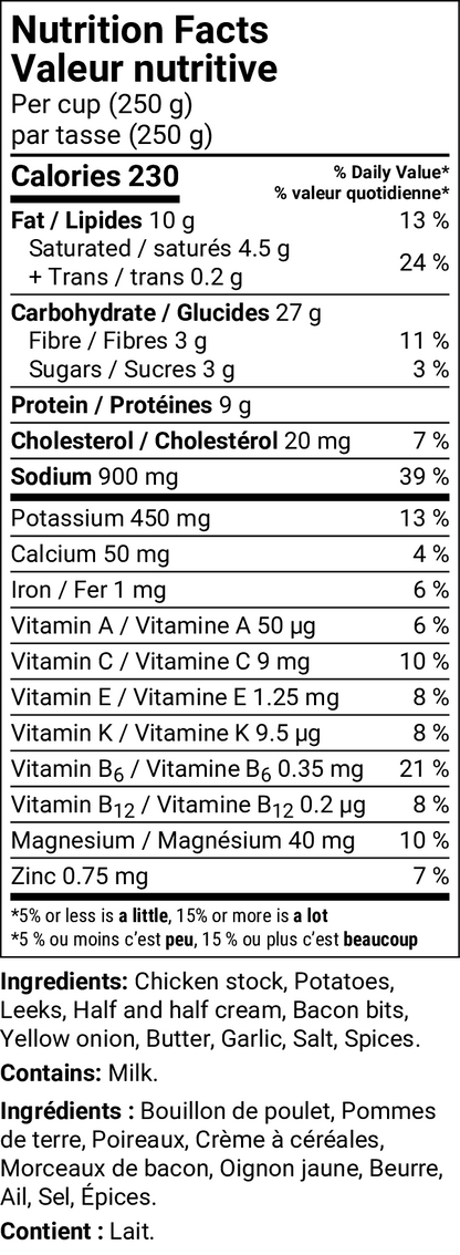 Overloaded Potato Leek Soup - 1.2L Pouch - Case of 6