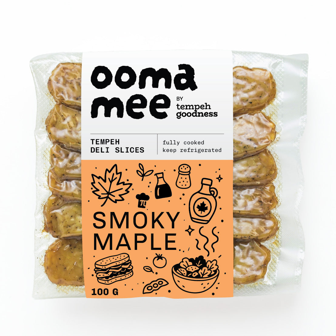 Smoky Maple – oomamee Tempeh Deli Slices – 12 per case