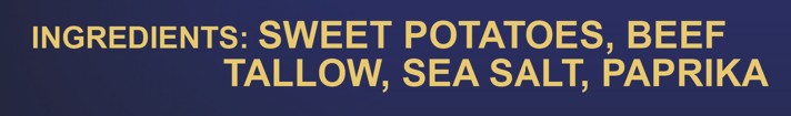 Sweet Potato Fries Ingredients EN