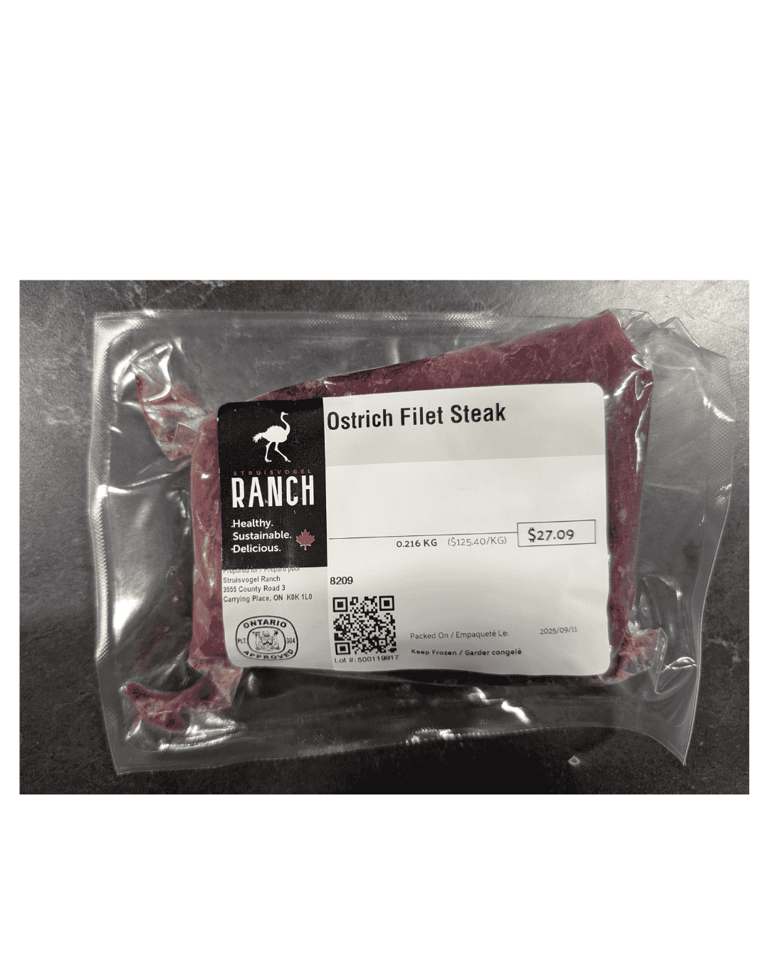 Ostrich filet steak