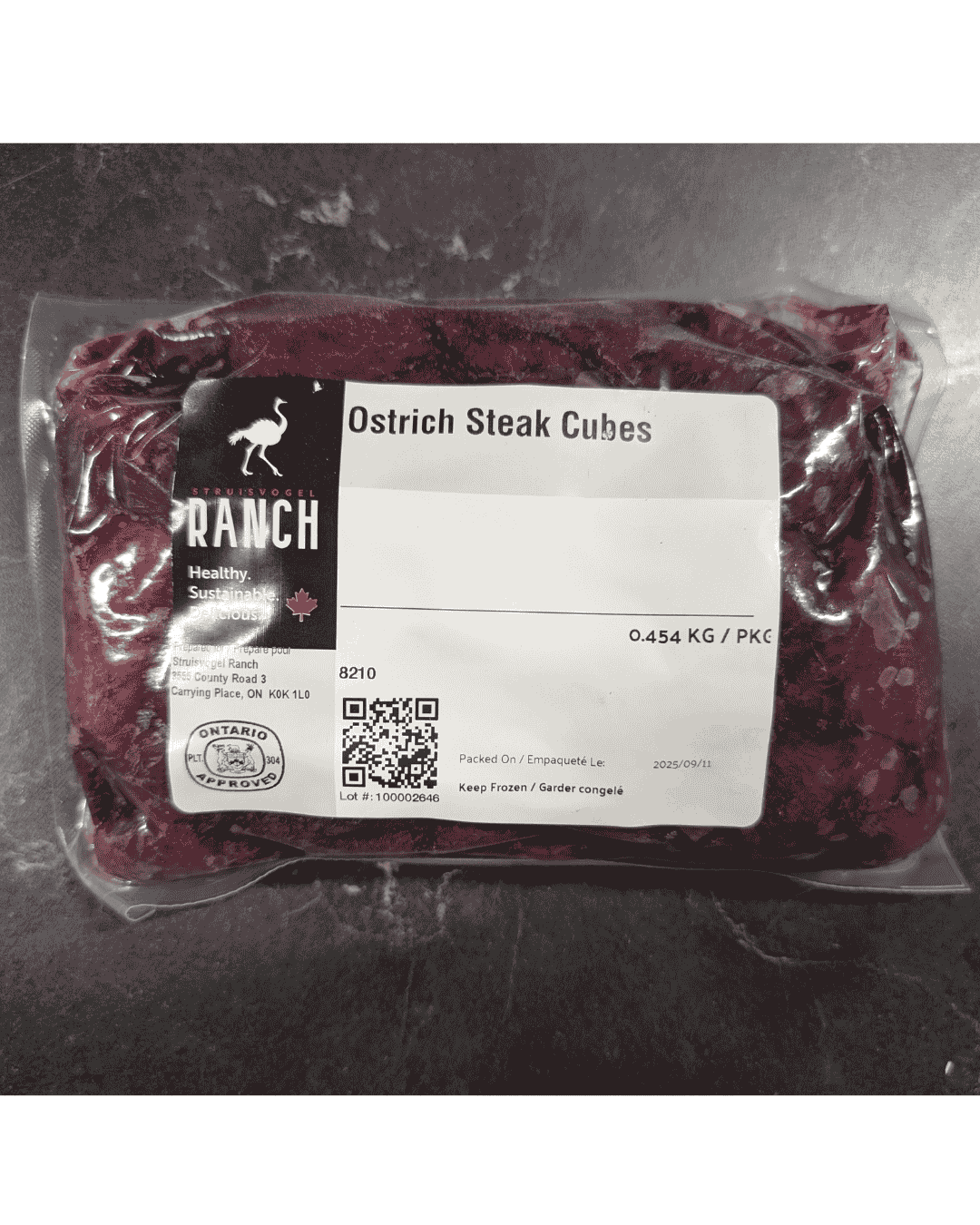 Ostrich steak cubes